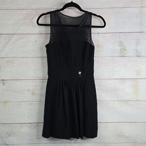 Bebe Black Sheath Mini Dress Scoop Neck Sleeveless